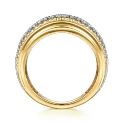 Online Gabriel & Co. 14K White Yellow Gold Bujukan Diamond Wide Band Ring