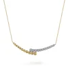 Discount Gabriel & Co. 14K White Yellow Gold Bujukan Diamond Bar Necklace