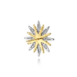 Outlet Gabriel & Co. 14K White Yellow Gold Bujukan Diamond Starburst Stud Earrings
