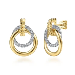 Hot Gabriel & Co. 14K White Yellow Gold Bujukan Diamond Stud Earrings