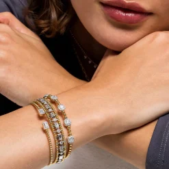 Discount Gabriel & Co. 14K White-Yellow Gold Bujukan Diamond Bangle