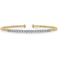 Outlet Gabriel & Co. 14K White-Yellow Gold Bujukan Diamond Cuff Bracelet