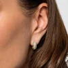 New Gabriel & Co. 14K White-Yellow Gold Bujukan Huggie Pave Diamond Earrings