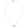 New Gabriel & Co. 14K White Yellow Gold Diamond Angel Wing Pendant Necklace