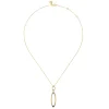 Best Gabriel & Co. 14K White Yellow Gold Diamond and Oval Link Pendant Necklace