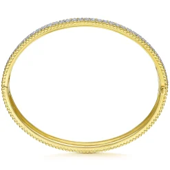 Best Gabriel & Co. 14K White-Yellow Gold Diamond Bangle