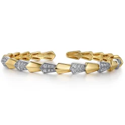 Discount Gabriel & Co. 14K White Yellow Gold Diamond Bangle