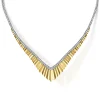 Gabriel & Co. 14K White Yellow Gold Diamond Chevron Necklace