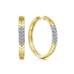 Best Gabriel & Co. 14K White-Yellow Gold Diamond Chevron Earrings