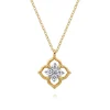 Clearance Gabriel & Co. 14K White Yellow Gold Diamond Clover Pendant Necklace