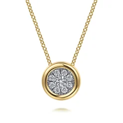 Gabriel & Co. 14K White-Yellow Gold Diamond Cluster Pendant Necklace