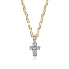Sale Gabriel & Co. 14K White Yellow Gold Diamond Cross Pendant Necklace