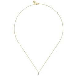 Sale Gabriel & Co. 14K White Yellow Gold Diamond Cross Pendant Necklace