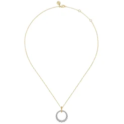 Online Gabriel & Co. 14K White Yellow Gold Diamond Drop Necklace 20mm-Bujukan
