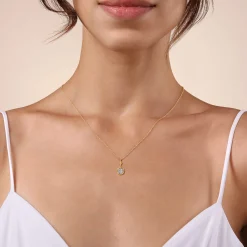 Sale Gabriel & Co. 14K White Yellow Gold Diamond Drop Pendant Necklace-Bujukan