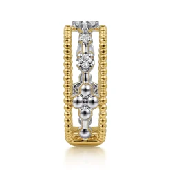 Best Gabriel & Co. 14K White Yellow Gold Diamond Easy Stackable Ring-Bujukan