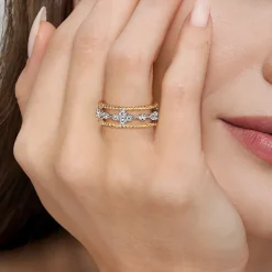 Best Gabriel & Co. 14K White Yellow Gold Diamond Easy Stackable Ring-Bujukan
