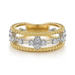 Best Gabriel & Co. 14K White Yellow Gold Diamond Easy Stackable Ring-Bujukan