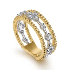 Best Gabriel & Co. 14K White Yellow Gold Diamond Easy Stackable Ring-Bujukan
