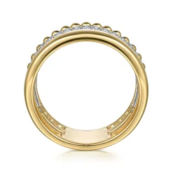 Outlet Gabriel & Co. 14K White Yellow Gold Diamond Easy Stackable Ring 0.35ct-Bujukan