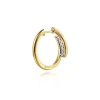 Gabriel & Co. 14K White Yellow Gold Diamond Intricate Hoop Earrings