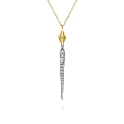 Online Gabriel & Co. 14K White Yellow Gold Diamond Kite Drop Necklace