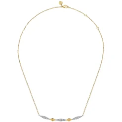 Clearance Gabriel & Co. 14K White Yellow Gold Diamond Kite Bar Necklace