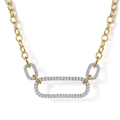 Online Gabriel & Co. 14K White Yellow Gold Diamond Link Chain Necklace