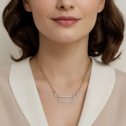 Online Gabriel & Co. 14K White Yellow Gold Diamond Link Chain Necklace