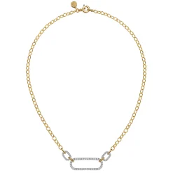 Online Gabriel & Co. 14K White Yellow Gold Diamond Link Chain Necklace
