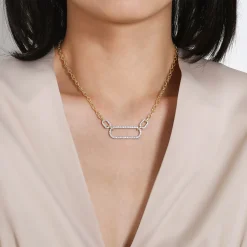 Online Gabriel & Co. 14K White Yellow Gold Diamond Link Chain Necklace