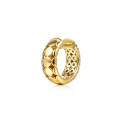 Outlet Gabriel & Co. 14K White Yellow Gold Diamond 15mm Huggie Earrings