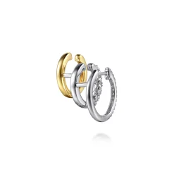 Online Gabriel & Co. 14K White Yellow Gold Diamond Multi Row Stuggies Earrings
