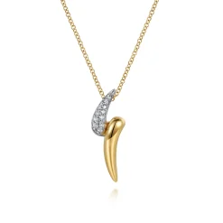 Online Gabriel & Co. 14K White Yellow Gold Diamond Pave Bypass Pendant Necklace
