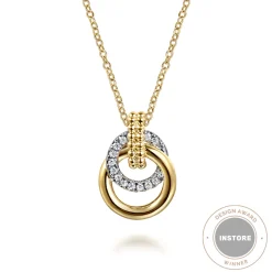 Outlet Gabriel & Co. 14K White Yellow Gold Diamond Pendant Necklace-Bujukan