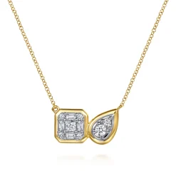Clearance Gabriel & Co. 14K White Yellow Gold Diamond Pendant Necklace