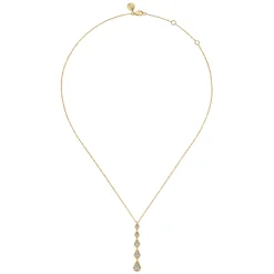 Gabriel & Co. 14K White Yellow Gold Diamond Teardrop Necklace