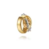 Discount Gabriel & Co. 18K White Yellow Gold Diamond Twist Huggie Earrings