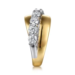 Online Gabriel & Co. 18K White Yellow Gold Diamond Twist Ring