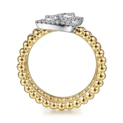 Hot Gabriel & Co. 14K White Yellow Gold Diamond Wrap Ring-Bujukan