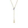 Gabriel & Co. 14K White Yellow Gold Diamond Y Necklace-Bujukan