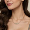 Best Gabriel & Co. 18K White Yellow Gold Graduating Diamond Bar Necklace