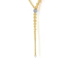 Hot Gabriel & Co. 14K White Yellow Gold Graduating Bujukan Beads and Diamond Y Necklace