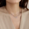 Gabriel & Co. 14K White Yellow Gold Graduating Diamond Droplet Necklace