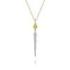 Sale Gabriel & Co. 14K White Yellow Gold Graduating Diamond Spike And Rhombus Shape Pendant Necklace