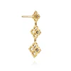 Clearance Gabriel & Co. 14K White Yellow Gold Graduating Diamond Flower Stud Drop Earrings