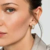 Discount Gabriel & Co. 14K White-Yellow Gold 15mm Diamond Earrings