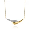 Online Gabriel & Co. 14K White Yellow Gold Pave Diamond Bypass Bar Necklace