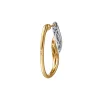Hot Gabriel & Co. 14K White Yellow Gold Pave Diamond Bypass Hoop Earrings