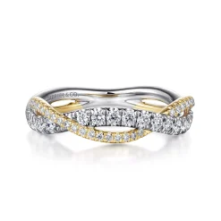 Online Gabriel & Co. 14K White-Yellow Gold Twisted Diamond Anniversary Band - 0.4 ct